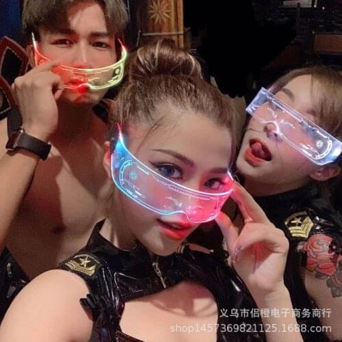 Acrylic Net Red Funny Technology Led Luminous Glasses. Christmas Party Bar KTV Ball Glasses. Goggles