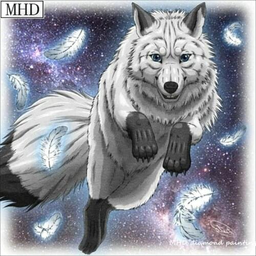Diamond Embroidered Wolf 5D Diy Diamond Painting Kit Animal 3D Full Bones Square Round Painting Home Decor