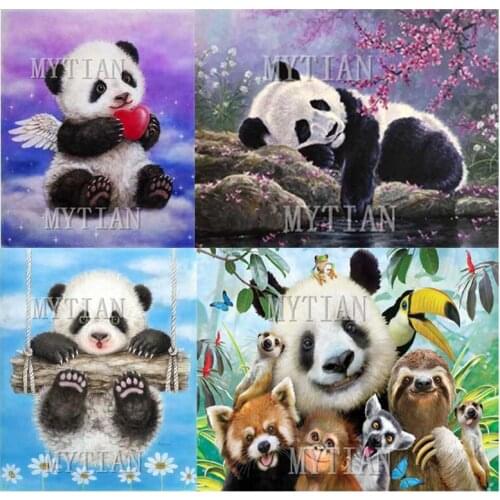 New arrived Full Square/Round Drill 5D DIY Diamond Painting panda 3D Embroidery Animal Cross Stitch 5D Home Decor
