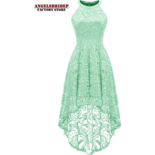 Angelsbridep Long Lace Prom Dresses 2021 Plus Size Short Front And Long Back Vestidos De Cóctel Formal Zipper Robe De Soiree