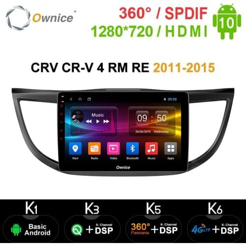 Ownice K3 K5 K6 10.1" 2Din Android 10.0 Octa 8 Core For Honda CRV CR-V 4 RM RE 2011-2015 Car Radio reproductor DVD 4G LTE SPDIF