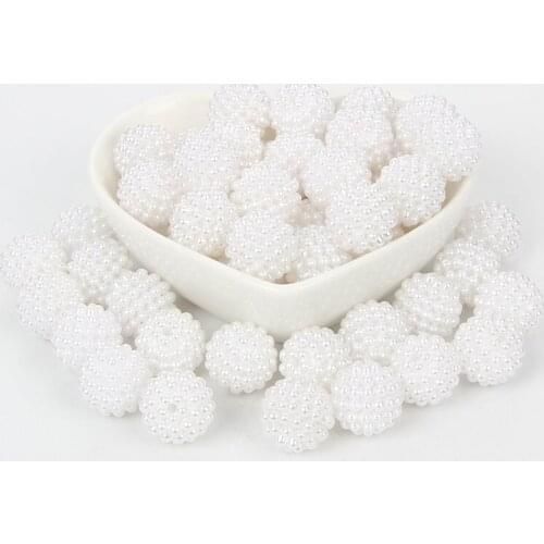 50Pcs White Waxberry Pearl Beads For Jewelry Marking Bracelet Charm Needlework Accessories Jewelry Finding