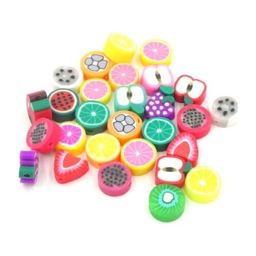 Free Ship 50Pcs Mixed Polymer Fimo Clay Fruit Spacer Beads Jewelry Making