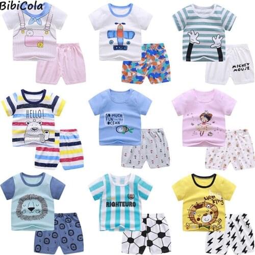 Bibicola Casual Baby Kids Sport Clothing Cotton Leisure T-shirt + Shorts Sets Toddler Clothing kids Boy Clothes 12M -5 Years Old