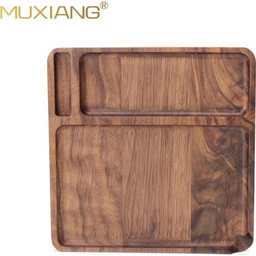 Large Size Black Walnut Wood Cigarette Tray Multifunctional Wake Up Tray Processing Wooden Plate