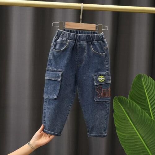 2-8Years Solid Color Denim overalls For Baby Boys Jeans Spring Autumn Girls Jeans Baby Girl Casual Style Toddler Clothes