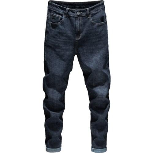New 2021 Plus Size 44 46 Pure Color Fashion Classic Style Elastic Slim Trousers Skinny Jeans Homme Jean hombre