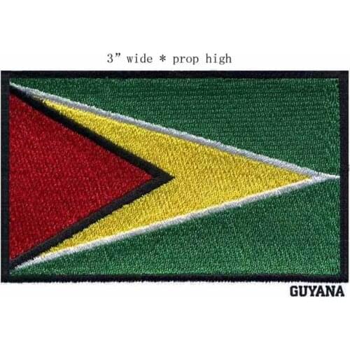 Guyana 3" wide embroidery flag patch for full embroidery/army badge/sewing supplies