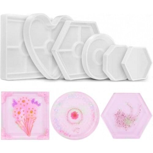 DIY Geometric Shape Epoxy Crystal Resin Silicone Cup Pad Mold Glue Mold Pendant Silicone Craft Handmade Craft Making Mould