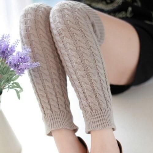Leg Warmers for Women Sprong Autumn new Warm polainas Knitted Girls Solid Casual Loose Crochet Long Socks wholesale 10 Colors