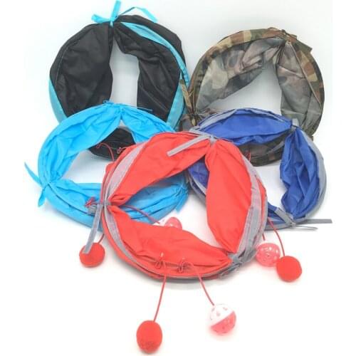 Cat Toy 7 Color Funny Cat Tunnel 2 Holes Play Tubes Balls Collapsible Crinkle Kitten Toys Puppy Rabbit Play Dog Chat Tunnel