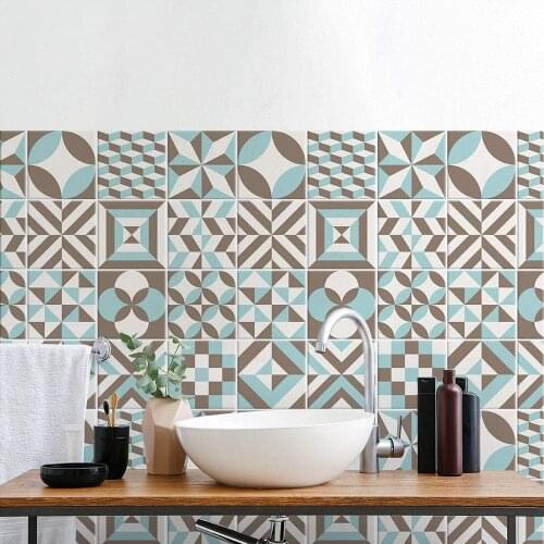 K-PS00222 (72 PCs) tile 10x10 cm - Made in Italy-PVC bathroom & kitchen Stickers Design
