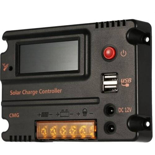 20A/10A Solar Charge Controller Solar Panel Battery Regulator Auto Switch Solar Controller Temperature Compensation 12V/24V
