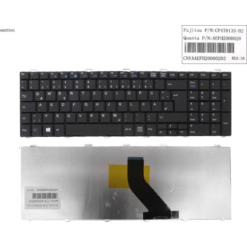 German QWERTZ Layout New Replacement Keyboard for Fujitsu Lifebook A530 AH530 A531 AH531 NH751 Laptop Black