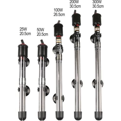 NEW 220V 25W/50W/100W Aquarium Submersible Fish Tank Automatic Water Heater Constant Temperature Heating Rod EU Plug #3