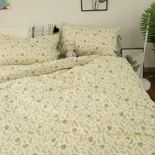 New Product Bedding Set Small Floral Fresh Cotton Korean Pure Cotton Duvet Cover Sheet 4-piece Bowknot Pastoral Printing Bedding