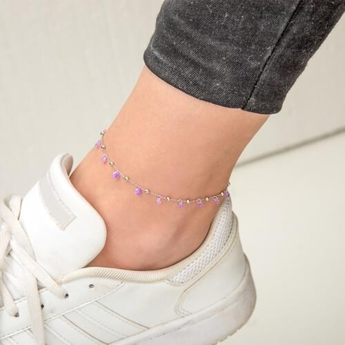 Papatya Silver Bracelets On The Leg