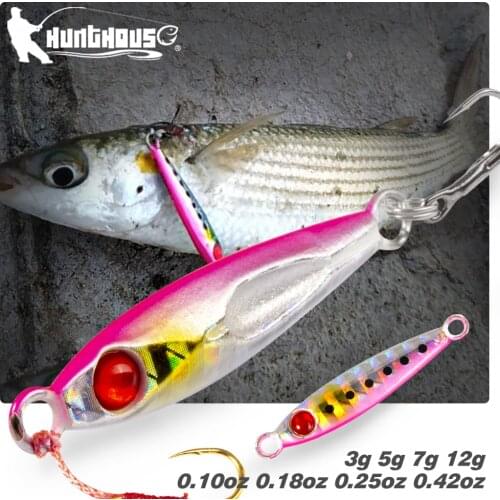 Hunthouse Metal Jigging Fishing Lures Micro Jig Baits Slow Fall Artificial Tackle 12g 7g 5g 3g For Aji Fish