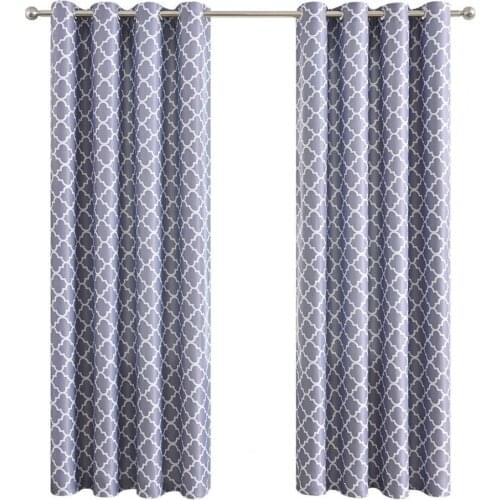 Easy Installation Elliptical Paper Printed Durable Polyester Fabrics Blackout Curtain for Bedroom