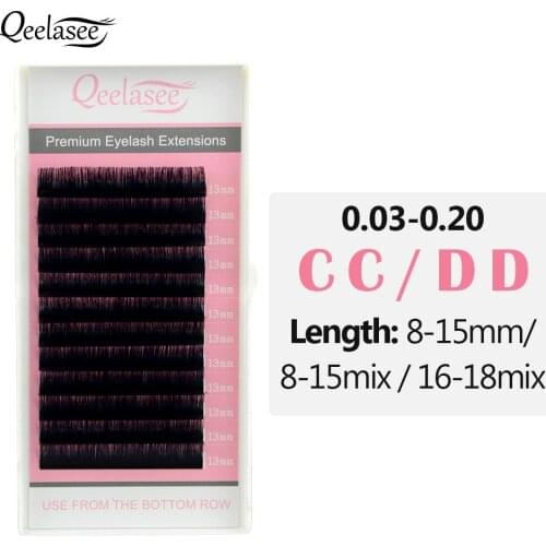 Qeelasee new arrival CC / DD curl faux mink individual eyelashes maquiagem cilios makeup soft mink lashes for eyelash extension