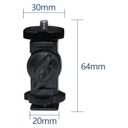 Adjustable Angle Pole Swivel Hot Shoe Mount 1/4" Screw Hot Shoe Mount Adapter for Mounting Video Camcorder Monitors
