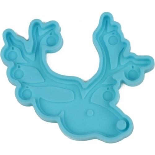 N7MF Christmas Keychain Mold DIY Epoxy Craft Necklace Keychain Jewelry Silicone Mold