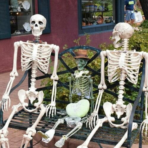 Halloween Skull Bones Poseable Full Life Size Human Skeleton Halloween Party Decoration Prop 40CM