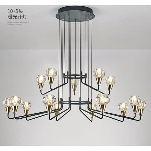 Modern LED chandelier Luxury Crystal Lights Nordic Living Room Dining Bedroom Hanging Lamp luminiare Loft Decor Lighting Fixture