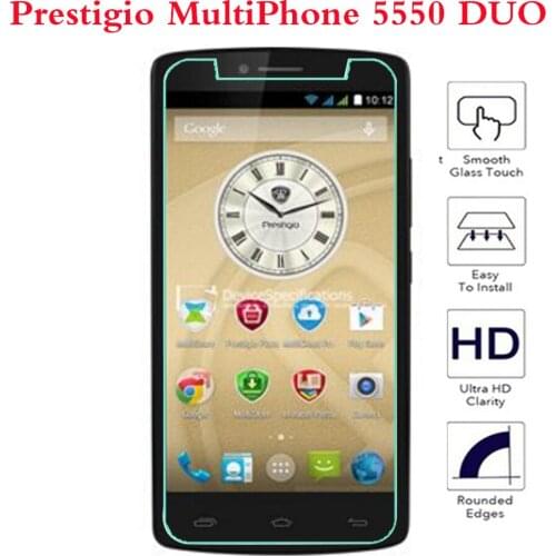 Universal Tempered Glass For Prestigio MultiPhone 5550 DUO 5.5 inch 9H 2.5D Screen Protector For Prestigio Muze H3 Grace R5 LTE