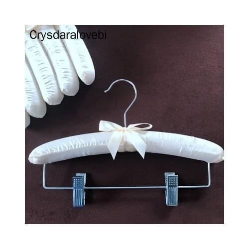 Hangers With Horizontal Line Padded Hangers for Men Women Baby Hanger With Clips Satin Canvas Covers for Adults Clothes Pants