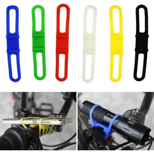1pc MTB Bike Bicycle Silicone Band Bicycle Handlebar Flash Light Flashlight Phone Strap Flexible Elastic Tie Ribbon Mount Holder