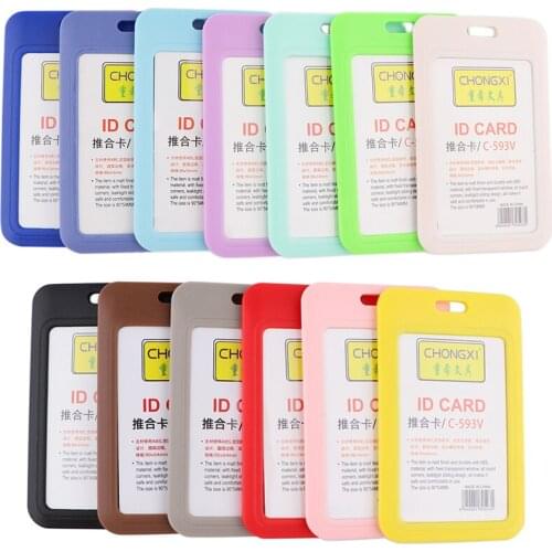 1pcs ZF3215 Candy Colors Personality Card Holder ID Holder Bus Card Holder Staff Card For Students Office Stationery Supply