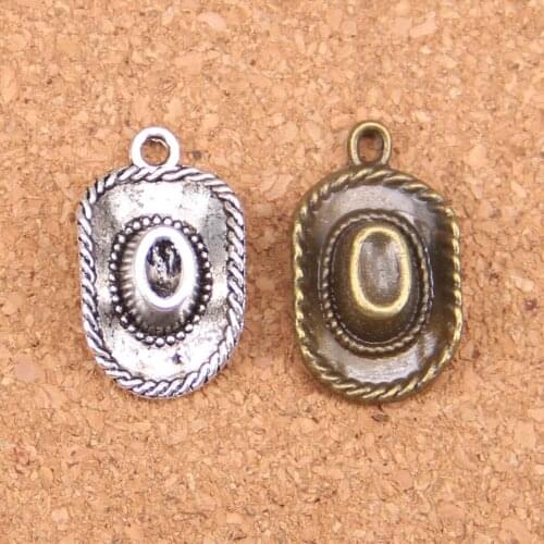 12pcs Charms cowboy hat 23x13mm Antique Pendants,Vintage Tibetan Silver Jewelry,DIY for bracelet necklace