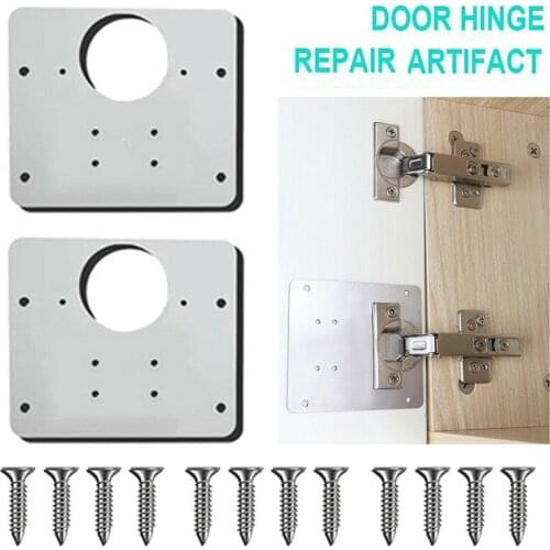 2pcs Stainless Steel Cabinet Hinge Repair Plate Furniture Door Hinge Repair Plate Hinge Repair Hardware 95-110 Angle Degree