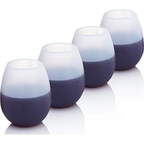 2pcs portable Silicone mug outdoor silicone beer drinking water whiskey glass 12 ounces silicone coffee cup white cup Party