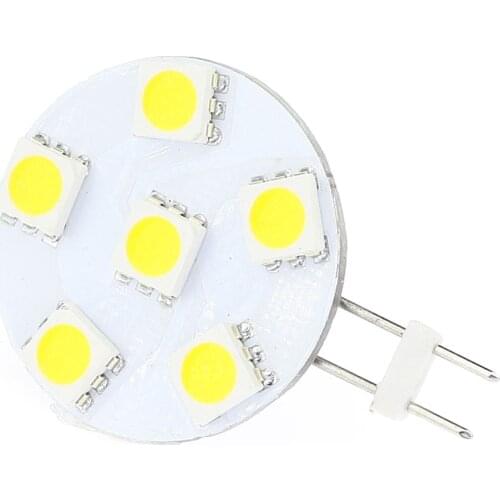 5piece/lot 6LED Dimmable SMD 5050 G4 LED Light Round Board Bulb 1W 12VDC White Warm White 5pcs/lot