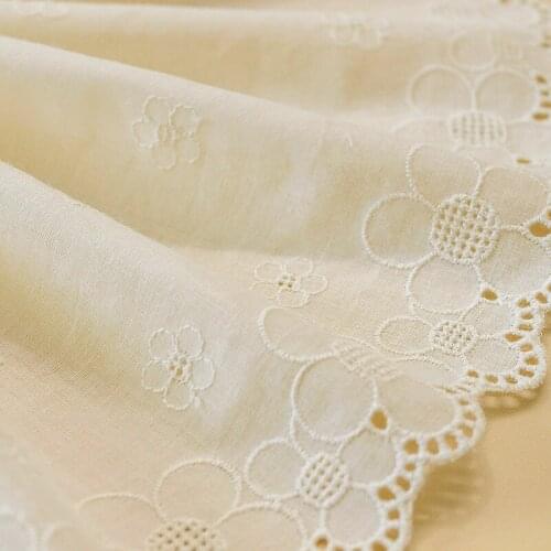 5yards/lot 19cm Wide Exquisite Embroidery Lace Openwork Cotton Cloth DIY Clothing Accessories Curtains