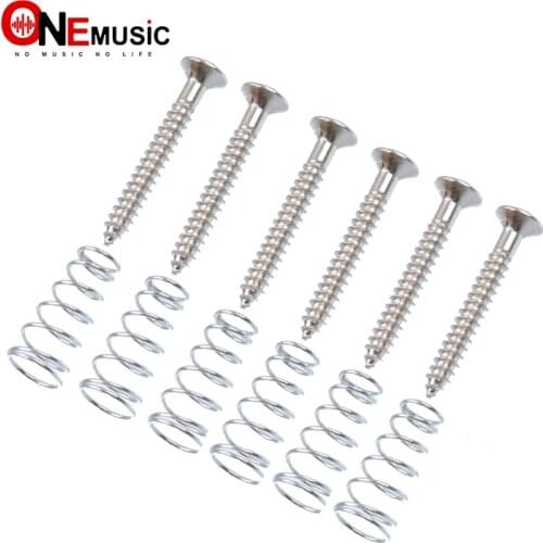 6 Pcs Silver Guitar Humbucker Single Coil Pickups mount Height Screws And springs