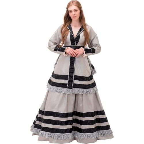 Antique Civil War Era Day Dress 1860s Victorian Dress Costume Medieval Renaissance Wedding Dress Ball Gown Halloween Costume