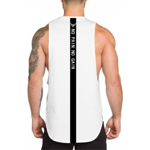 Brand Fitness Clothing Mens Summer Sports Running Vest No Pain No Gain Gym Bodybuilding Tank Top Men Jogging Sleeveless Shirt