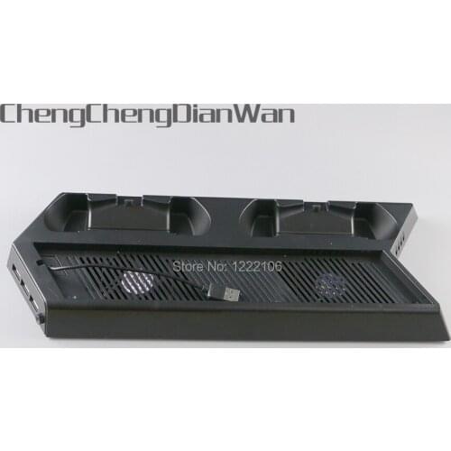 ChengChengDianWan Vertical Stand with 2 Cooling Fans LED Dual Controller Charging Station and 3 HUB Ports For PS4 Pro Console