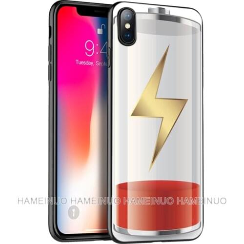 Black tpu case for iphone 5 5s SE 2020 6 6s 7 8 plus X 10 XR XS 11 pro MAX silicon cover Battery Life Cycle Funny