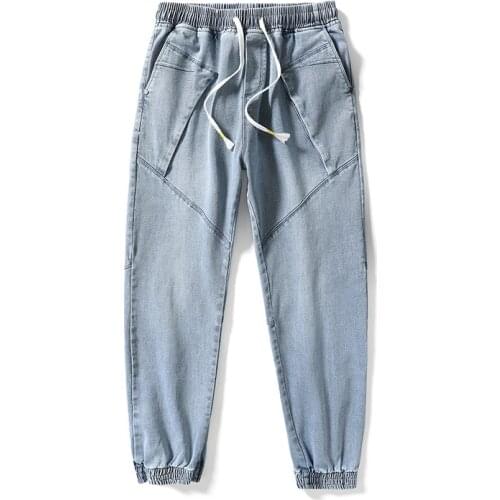 Spring Autumn Black Blue Cargo Jeans Men Streetwear Denim Jogger Pants Men Baggy Harem Jean Trousers Plus Size 6XL 7XL 8XL