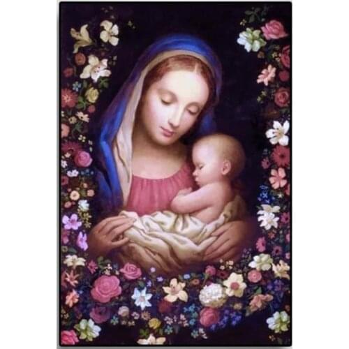 Religion diamond painting virgin mary baby mother mosaic art jesus embroidery rhinestone picture puzzle gifts wall decor crafts