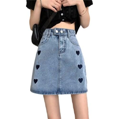 Short Denim pencil skirt new high waist A-line mini skirt summer womens sexy jean hip skirts young women Above Knee BSQ277