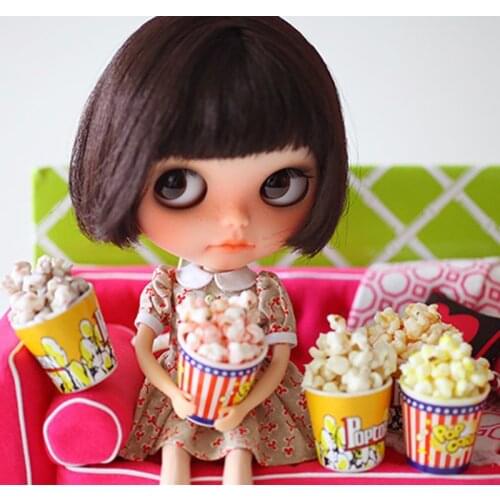 2pcs Dollhouse Miniature Food Popcorn Pretend Puffed Rice Play Doll Food for Blyth BJD Doll Kitchen Accessories Toys