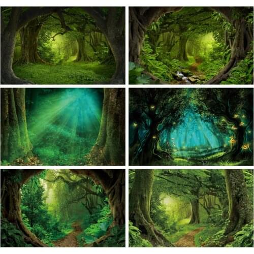 Spring Fairytale Wonderland Forest Tree Art Photo Backgrounds Baby Birthday Backdrop Newborn Photophones For Portrait Photozone