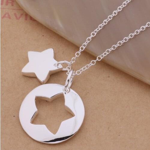 AN277 Hot sterling Necklace fashion jewelry pendant Jigsaw puzzle the five-star /gmpapdwa arbajiia silver color
