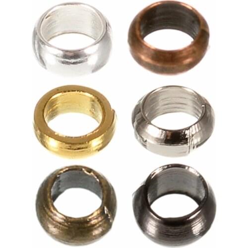 200pcs/lot Metal Crimps Beads Crimp End Beads 2mm 2.5mm 3mm Findings Silver/Gold/Rhodium/Antique Bronze Color