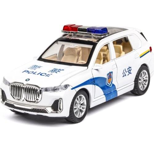 1:32 Diecast Alloy car model X7 police fire SWAT car Sound and light pull back function kids toys Gift for children